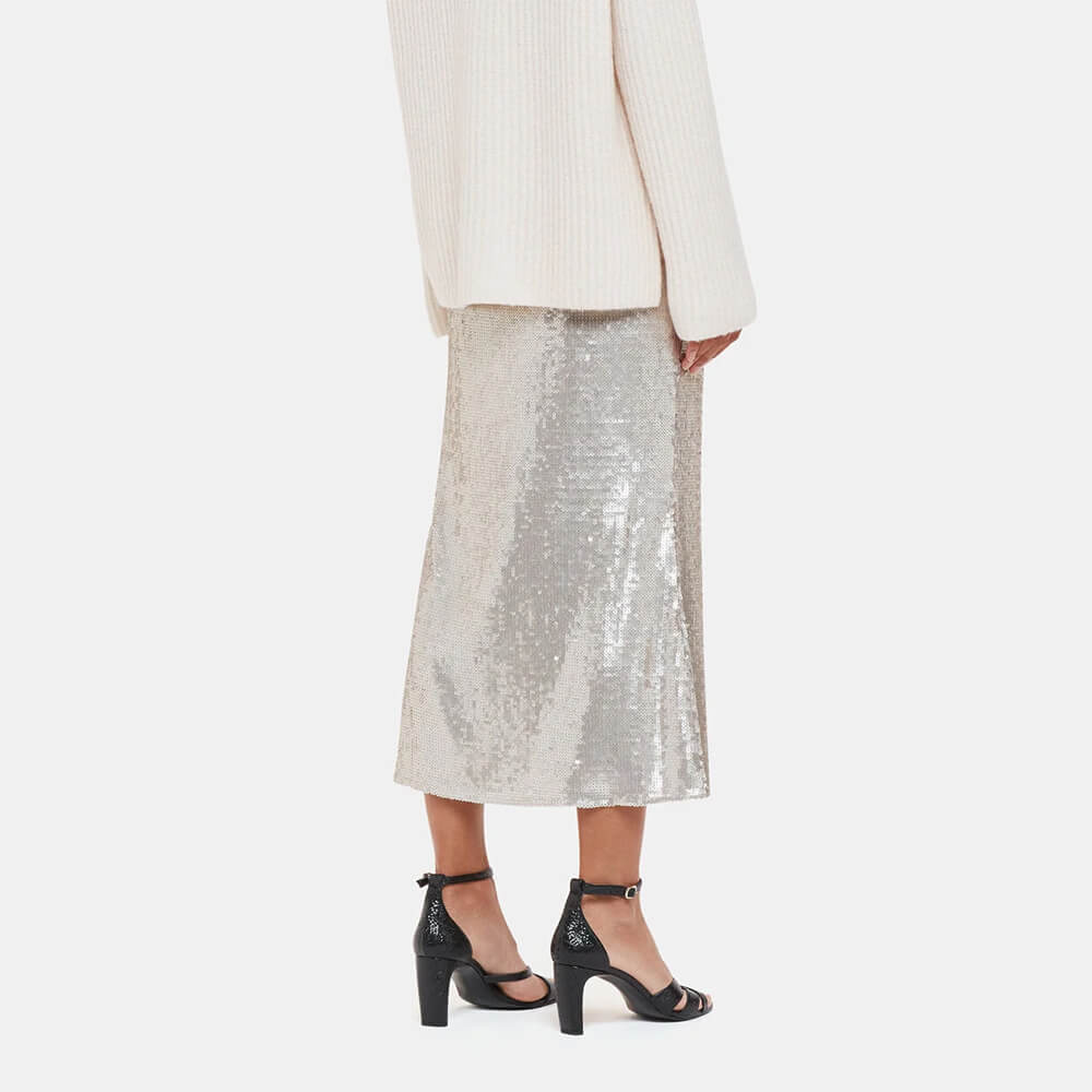 Silver sequin outlet midi skirt uk